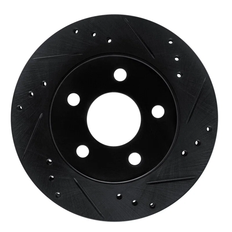 R1 Concepts 633-54020R, R1 86-92 Ford Thunderbird Rear Right Front Right Drilled & Slotted Black Brake Rotor