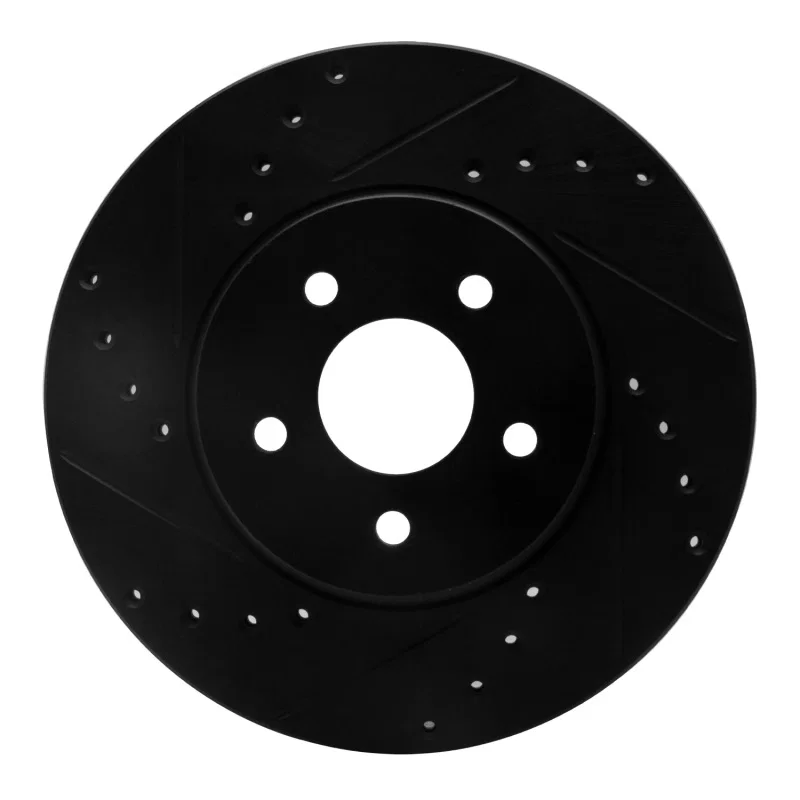 R1 Concepts 633-20012L, R1 01-08 Ford Mondeo (Mexico) Front Left Drilled & Slotted Black Brake Rotor