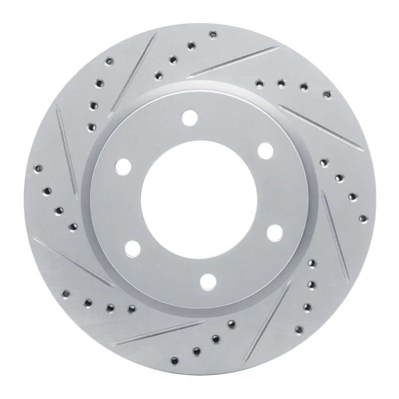 R1 Concepts 631-54275L, R1 19-25 Ford BRONCO Front Left Drilled & Slotted Silver Brake Rotor