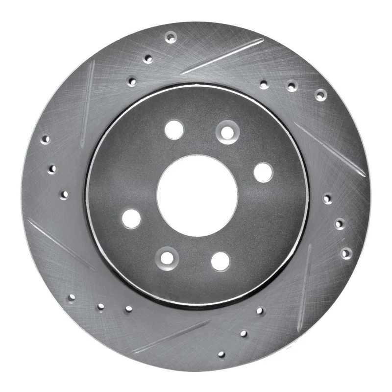 R1 Concepts 631-21004L, R1 01-03 Kia SEPHIA Front Left Drilled & Slotted Silver Brake Rotor