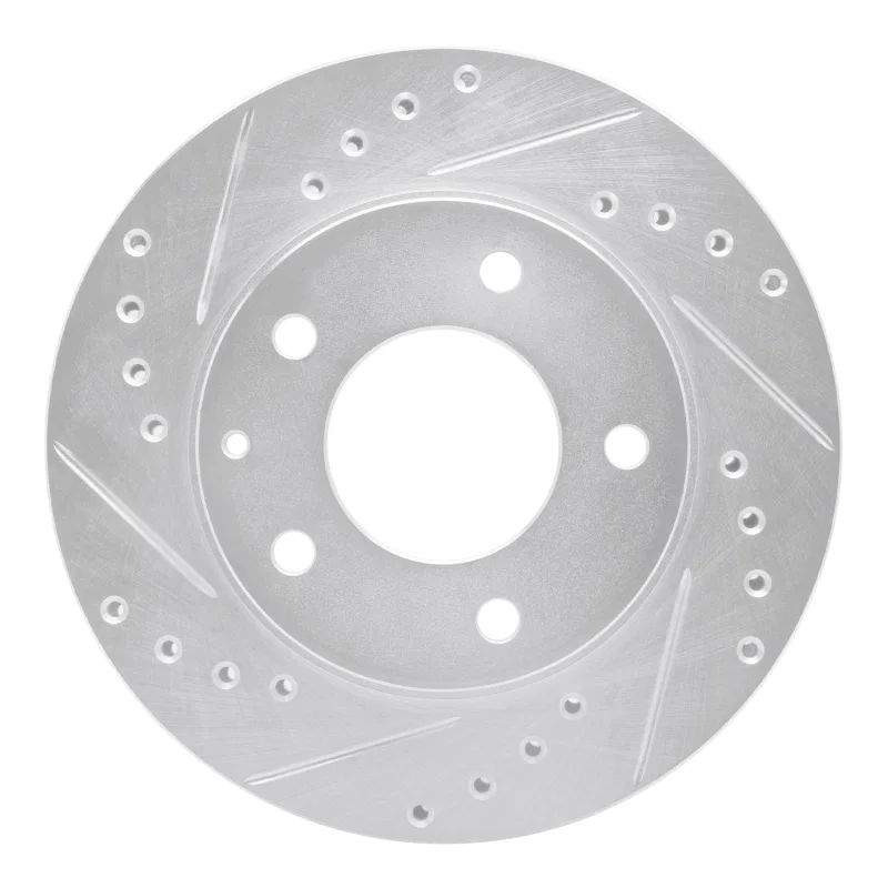 R1 Concepts 631-80028L, R1 93-03 Ford Probe Front Left Drilled & Slotted Silver Brake Rotor