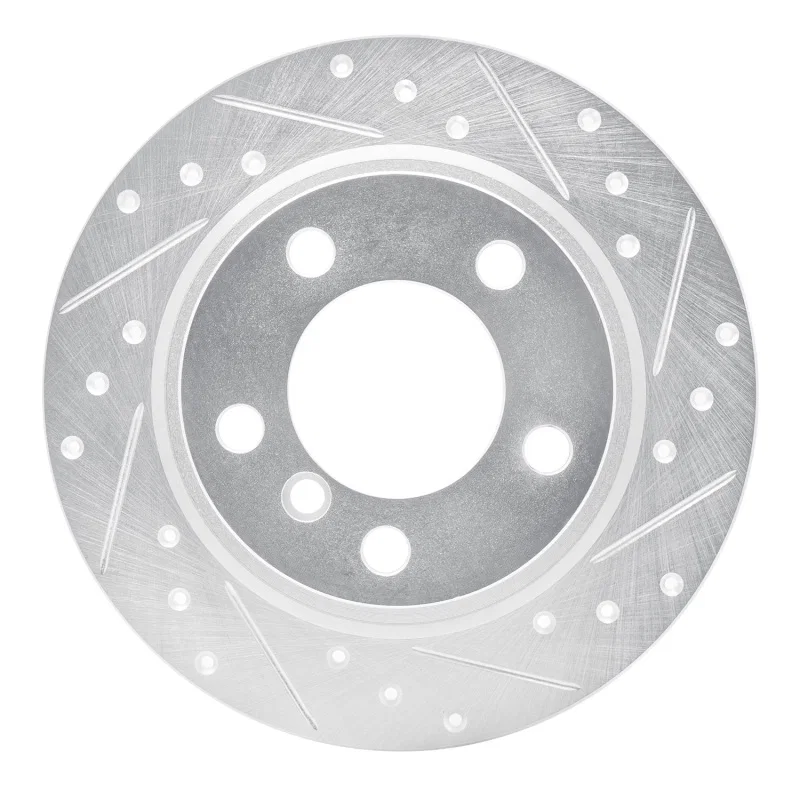 R1 Concepts 631-32010R, R1 11-16 Mini Cooper Paceman Rear Right Drilled & Slotted Silver Brake Rotor