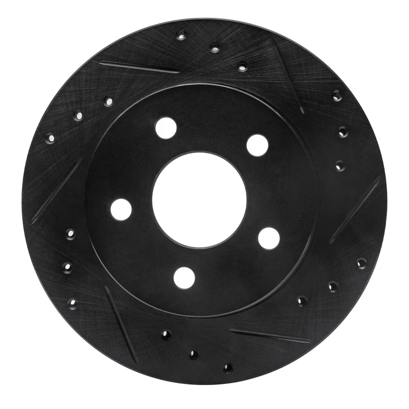 R1 Concepts 633-54031R, R1 93-98 Ford Thunderbird Rear Right Drilled & Slotted Black Brake Rotor