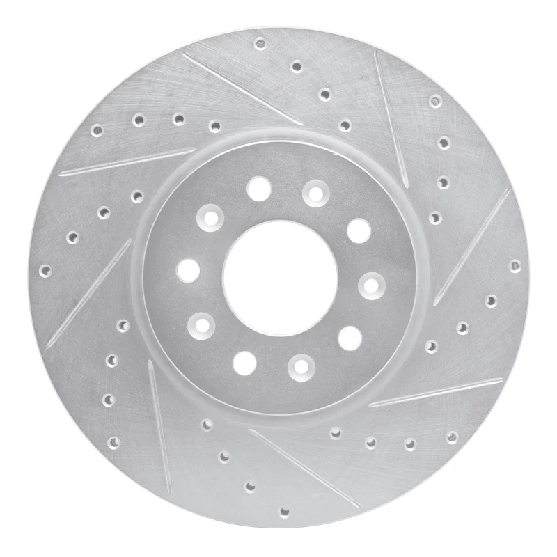 R1 Concepts 631-45023R, R1 16-21 Buick LaCrosse Front Right Drilled & Slotted Silver Brake Rotor