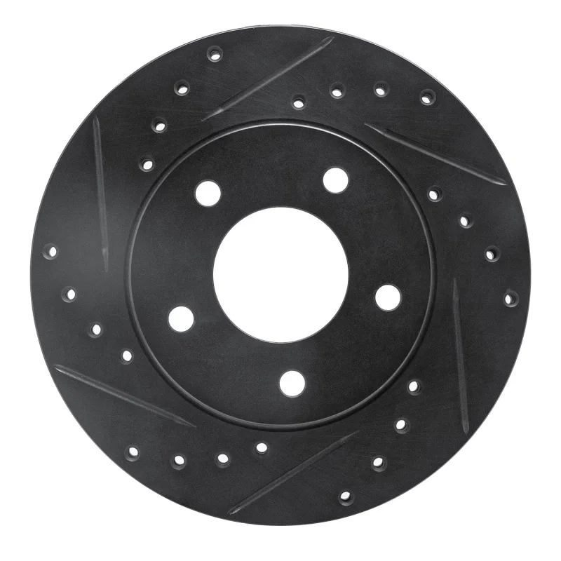 R1 Concepts 633-47019L, R1 88-96 Buick Regal Front Left Drilled & Slotted Black Brake Rotor