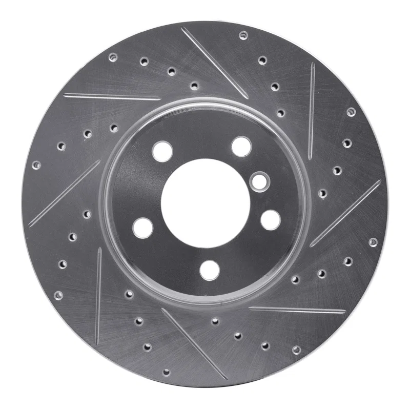 R1 Concepts 631-11007R, R1 03-05 Land Rover Range Rover Front Right Drilled & Slotted Silver Brake Rotor