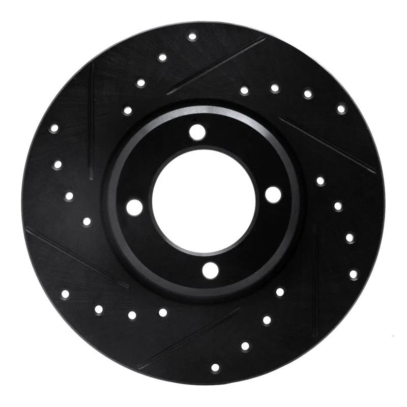 R1 Concepts 633-56018L, R1 63-86 Ford Cortina Front Left Drilled & Slotted Black Brake Rotor