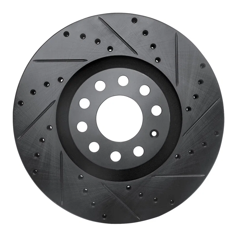 R1 Concepts 633-73036R, R1 98-09 Audi A6 (Mexico) Front Right Drilled & Slotted Black Brake Rotor