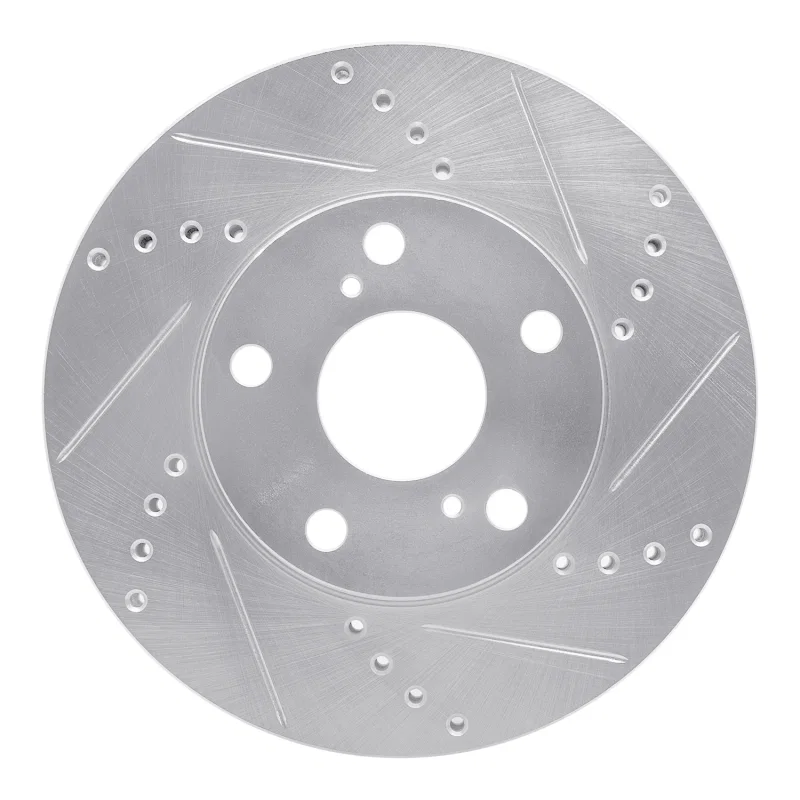 R1 Concepts 631-76052R, R1 92-06 Lexus ES300 Front Right Drilled & Slotted Silver Brake Rotor