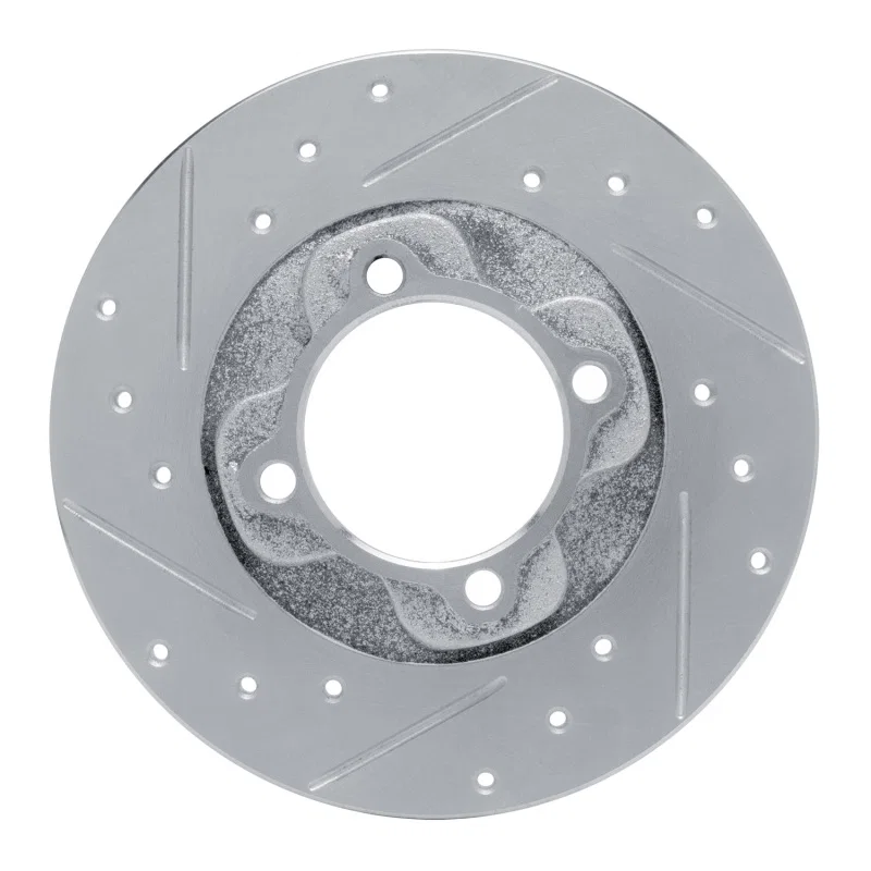 R1 Concepts 631-80005L, R1 81-85 Mazda GLC Front Left Drilled & Slotted Silver Brake Rotor
