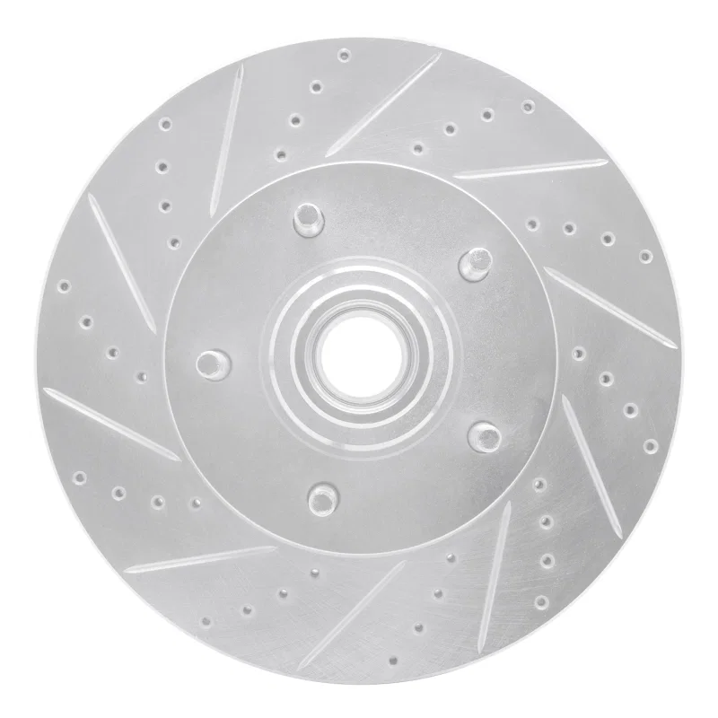 R1 Concepts 631-54191L, R1 04-06 Ford E-150 Front Left Drilled & Slotted Silver Brake Rotor