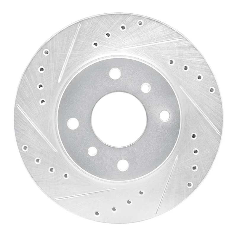 R1 Concepts 631-68000L, R1 90-92 Infiniti M30 Front Left Drilled & Slotted Silver Brake Rotor