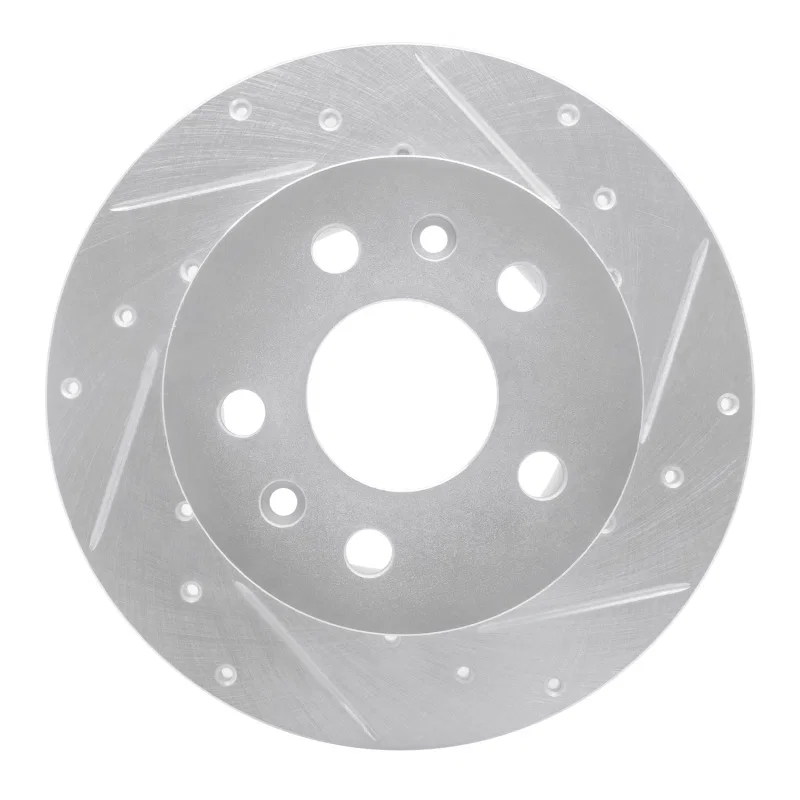 R1 Concepts 631-74036R, R1 72-78 Volkswagen Type 2 Front Right Drilled & Slotted Silver Brake Rotor
