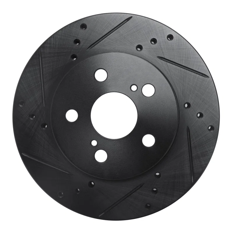 R1 Concepts 633-76151L, R1 16-22 Toyota Prius Front Left Drilled & Slotted Black Brake Rotor