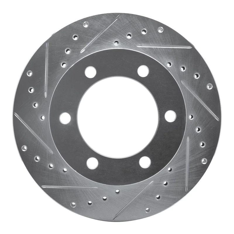 R1 Concepts 631-76121L, R1 95-04 Toyota 4Runner Front Left Drilled & Slotted Silver Brake Rotor