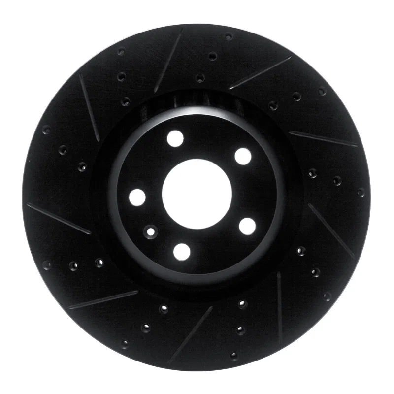 R1 Concepts 633-73069L, R1 12-15 Audi TTS Quattro Front Left Drilled & Slotted Black Brake Rotor