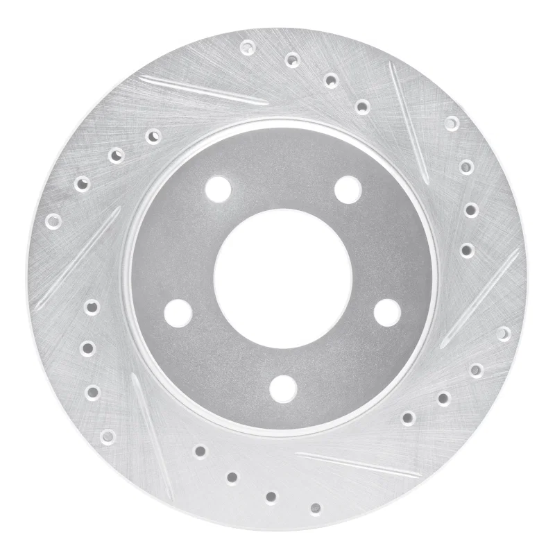 R1 Concepts 631-47019R, R1 88-96 Buick Regal Front Right Drilled & Slotted Silver Brake Rotor