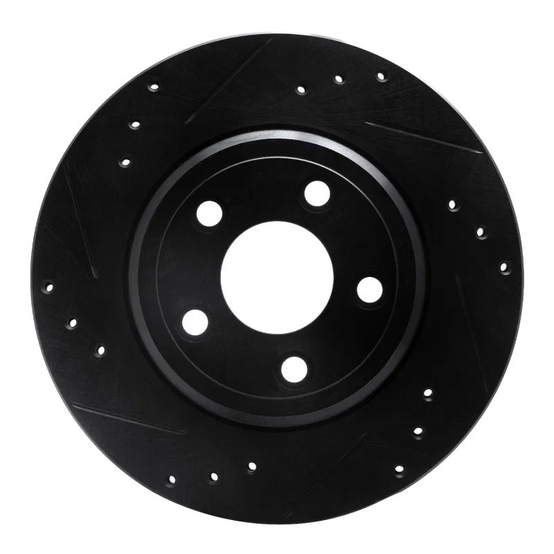 R1 Concepts 633-54046L, R1 00-06 Ford Thunderbird Rear Left Drilled & Slotted Black Brake Rotor