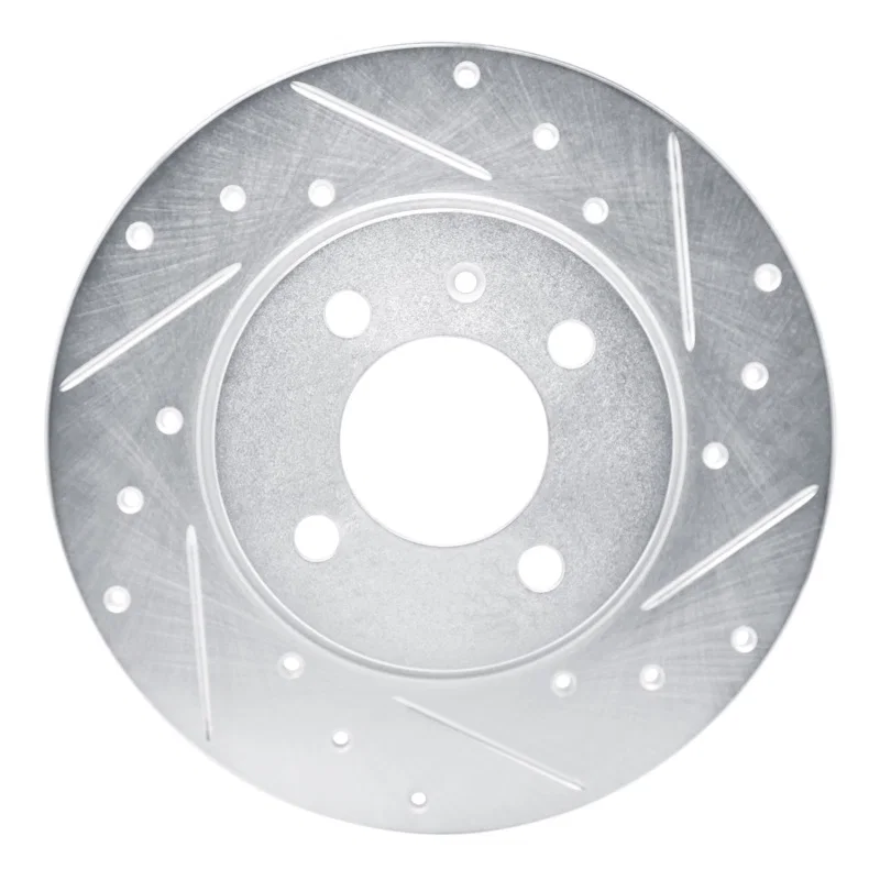 R1 Concepts 631-74013R, R1 84-97 Audi Coupe Front Right Drilled & Slotted Silver Brake Rotor