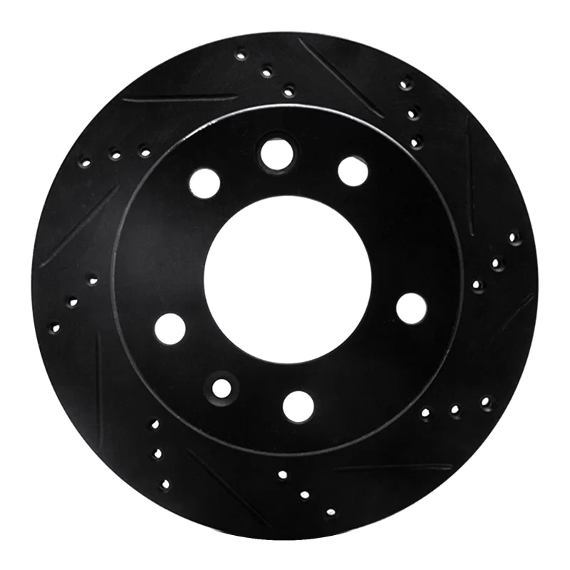 R1 Concepts 633-40041L, R1 02-06 Dodge Sprinter 3500 Front Left Drilled & Slotted Black Brake Rotor