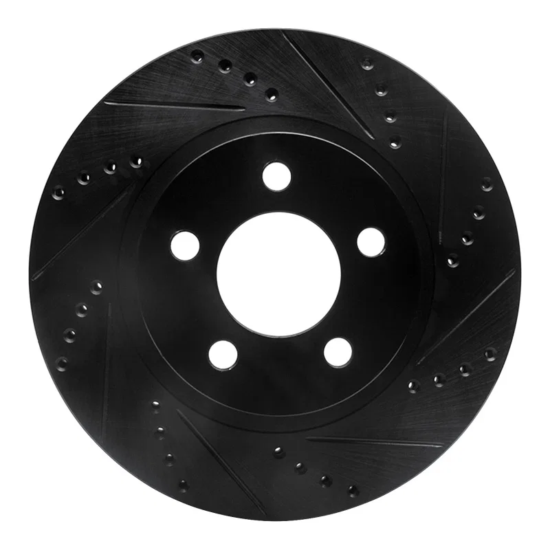 R1 Concepts 633-54171R, R1 01-11 Ford Explorer Sport Front Right Drilled & Slotted Black Brake Rotor