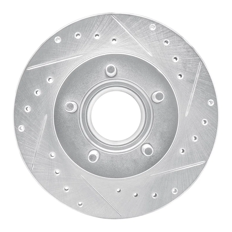 R1 Concepts 631-54119R, R1 90-94 Ford Bronco II Front Right Drilled & Slotted Silver Brake Rotor