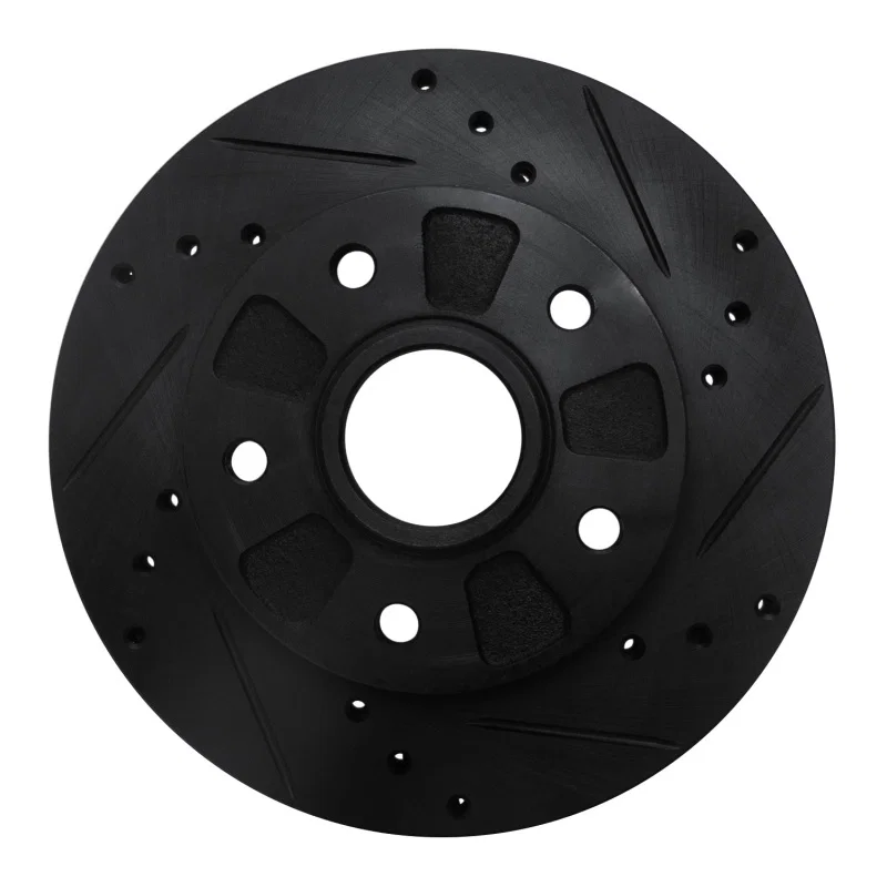 R1 Concepts 633-80019R, R1 88-91 Mazda 929 Front Right Drilled & Slotted Black Brake Rotor