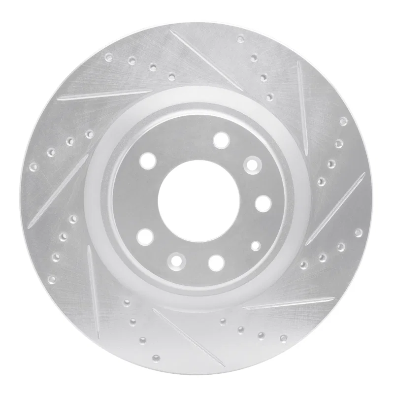 R1 Concepts 631-80043R, R1 04-11 Mazda RX-8 Front Right Drilled & Slotted Silver Brake Rotor