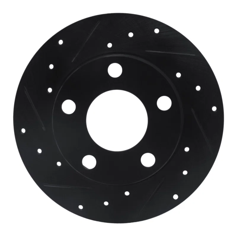 R1 Concepts 633-74014L, R1 96-05 Audi A4 Quattro Rear Left Drilled & Slotted Black Brake Rotor