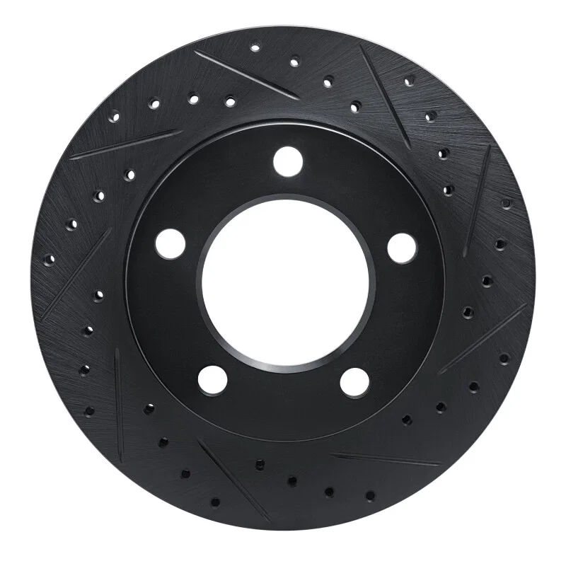 R1 Concepts 633-42016R, R1 74-80 International SCOUT II Front Right Drilled & Slotted Black Brake Rotor
