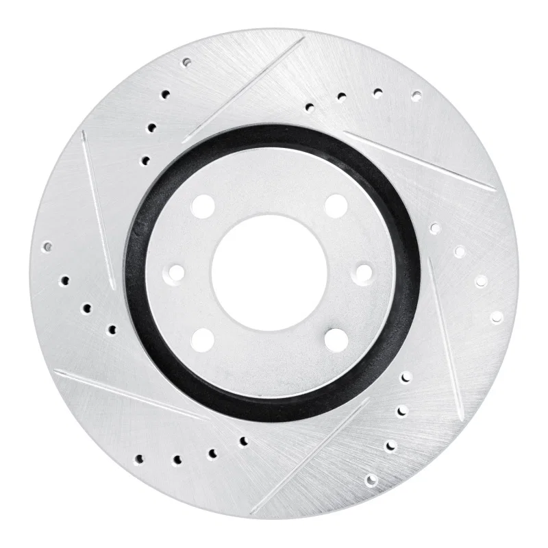 R1 Concepts 631-92090L, R1 03-25 Peugeot Partner (Mexico) Front Left Drilled & Slotted Silver Brake Rotor