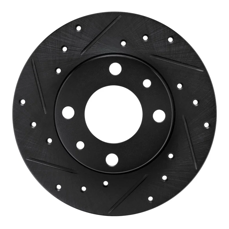 R1 Concepts 633-07000L, R1 66-92 Bertone X-1/9 Rear Left Front Left Drilled & Slotted Black Brake Rotor