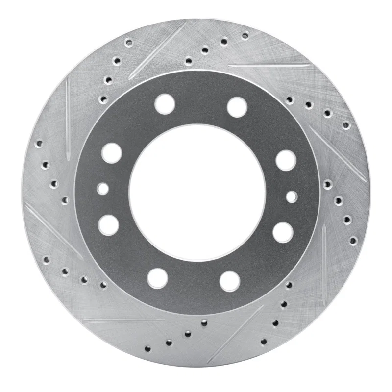 R1 Concepts 631-40078L, R1 94-99 Dodge Ram 2500 Front Left Drilled & Slotted Silver Brake Rotor