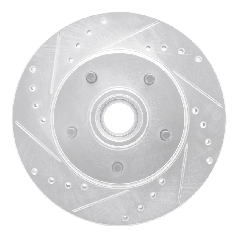 R1 Concepts 631-47005L, R1 1970-1981 Buick Estate Wagon Front Left Drilled & Slotted Silver Brake Rotor
