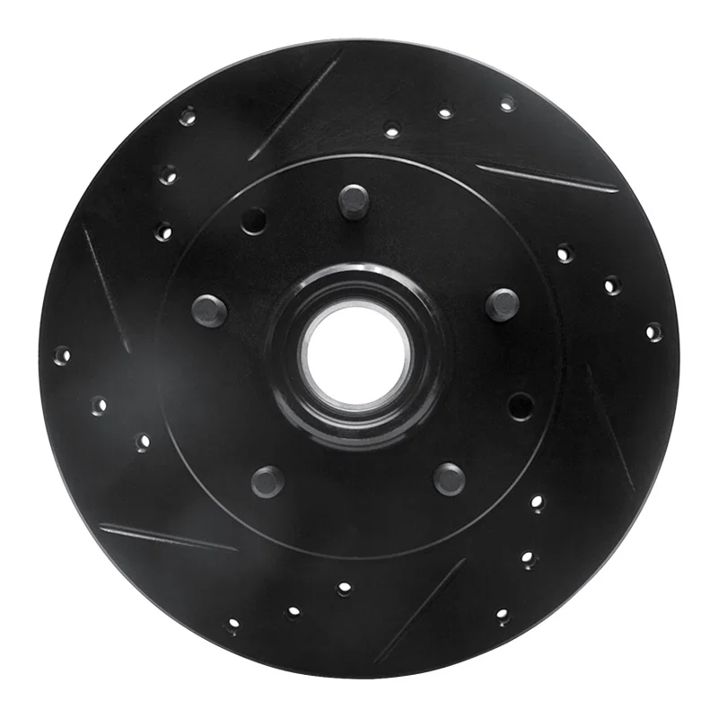 R1 Concepts 633-48016L, R1 91-03 Chevrolet S10 Blazer Front Left Drilled & Slotted Black Brake Rotor