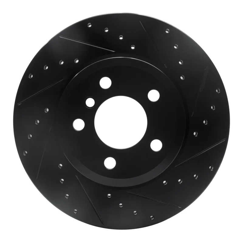 R1 Concepts 633-31139R, R1 04-10 BMW X3 Front Right Drilled & Slotted Black Brake Rotor