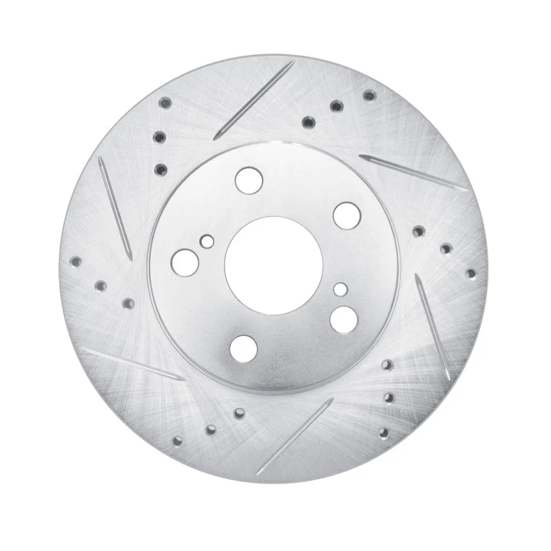 R1 Concepts 631-76087L, R1 10-17 Lexus CT200H Front Left Drilled & Slotted Silver Brake Rotor