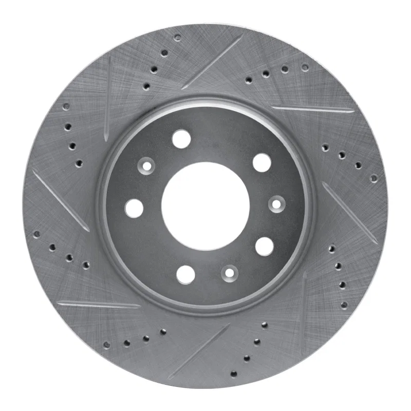 R1 Concepts 631-46013L, R1 03-08 Cadillac CTS Front Left Drilled & Slotted Silver Brake Rotor