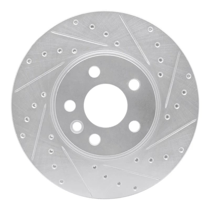 R1 Concepts 631-74045R, R1 01-03 Volkswagen EuroVan Front Right Drilled & Slotted Silver Brake Rotor
