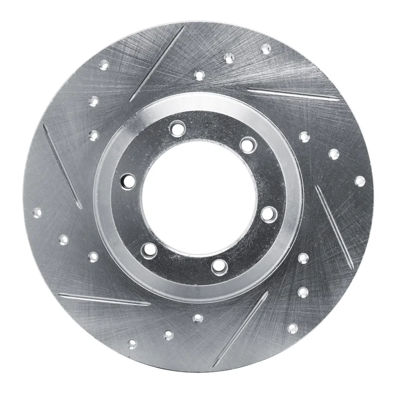 R1 Concepts 631-37004L, R1 78-83 Chevrolet Luv Front Left Drilled & Slotted Silver Brake Rotor