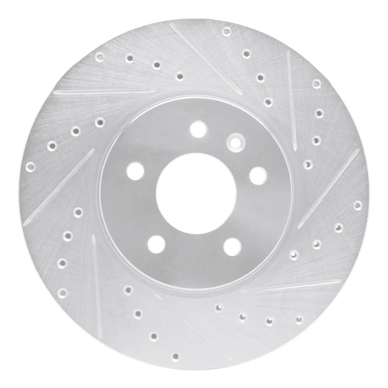 R1 Concepts 631-46037R, R1 14-19 Buick CASCADA Front Right Drilled & Slotted Silver Brake Rotor