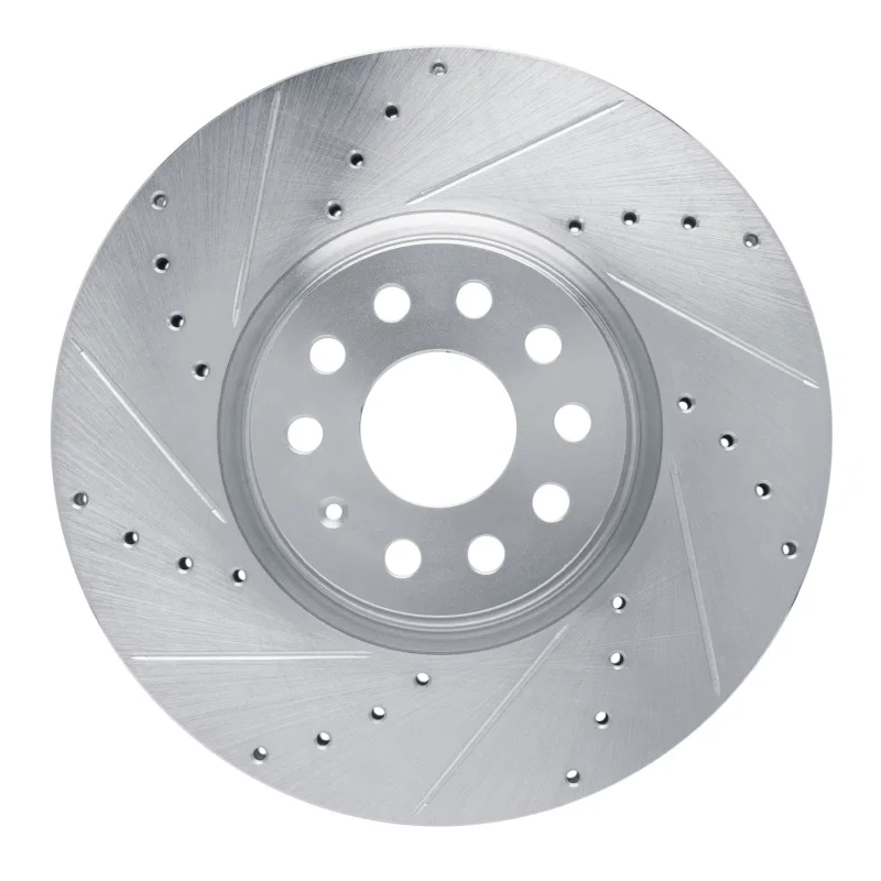 R1 Concepts 631-74058L, R1 18-25 Volkswagen TERamONT (Mexico) Front Left Drilled & Slotted Silver Brake Rotor