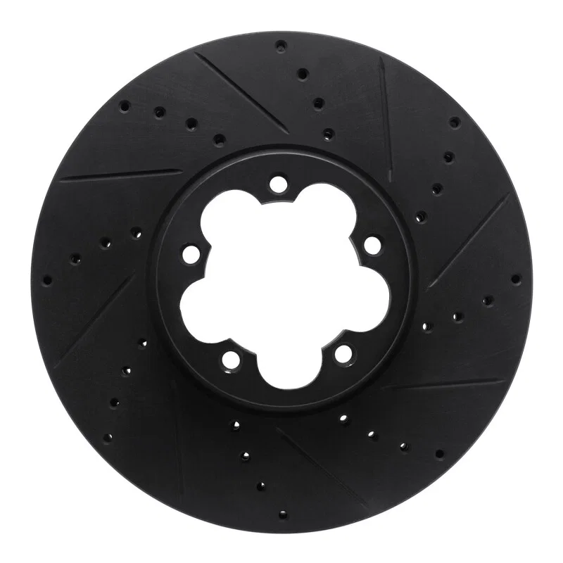 R1 Concepts 633-54230R, R1 15-25 Ford Transit-350 HD/DRW Front Right Drilled & Slotted Black Brake Rotor