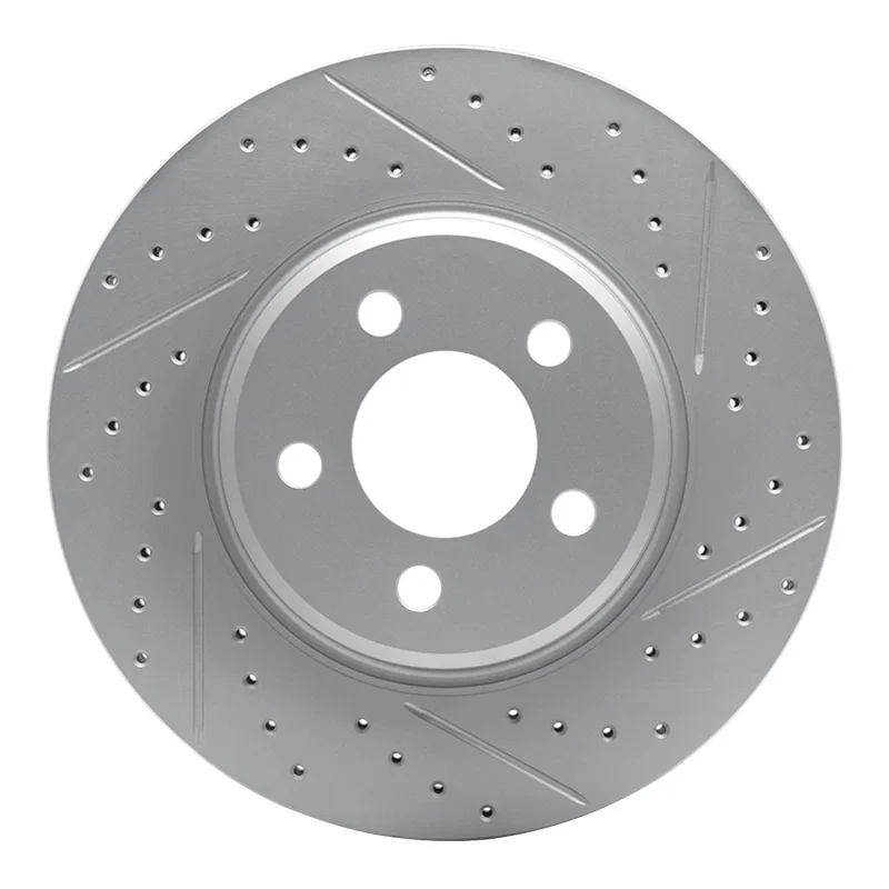 R1 Concepts 830-42011R, R1 08-12 Jeep J8 Front Right Drilled & Slotted Geo-Carbon Rotor
