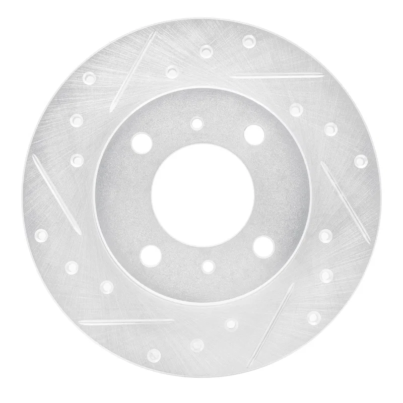 R1 Concepts 631-72025L, R1 92-96 Dodge COLT Front Left Drilled & Slotted Silver Brake Rotor