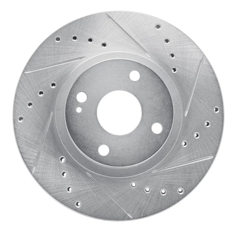 R1 Concepts 631-80036R, R1 01-05 Mazda Miata Front Right Drilled & Slotted Silver Brake Rotor