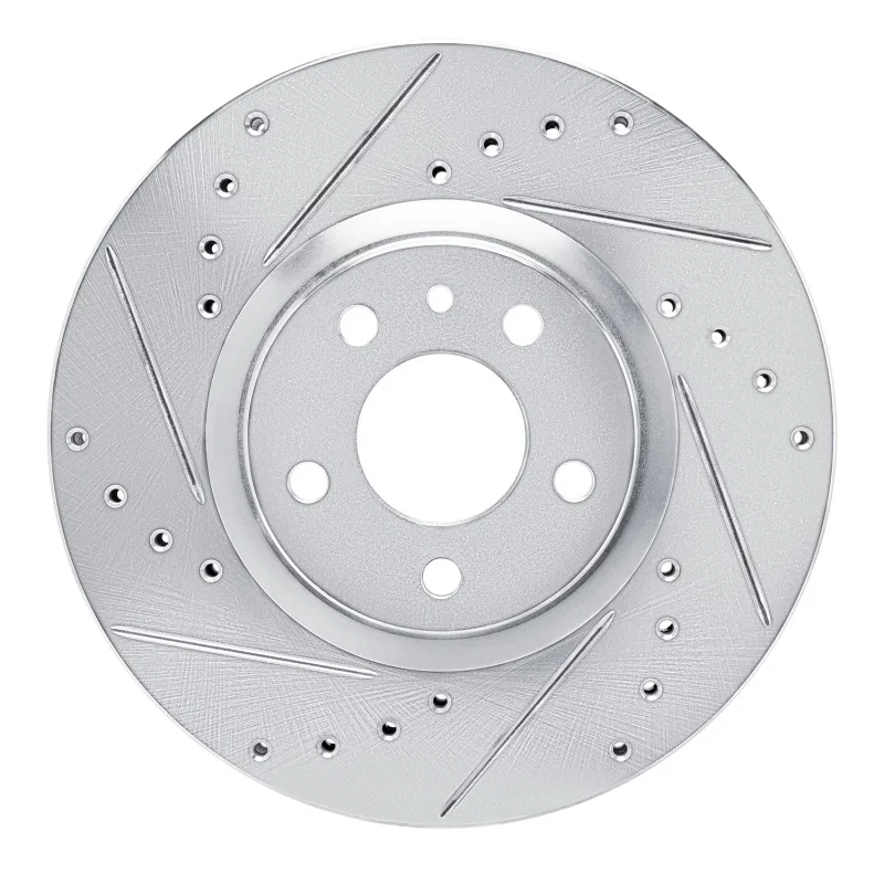 R1 Concepts 631-16014L, R1 94-95 Alfa Romeo 164 Front Left Drilled & Slotted Silver Brake Rotor