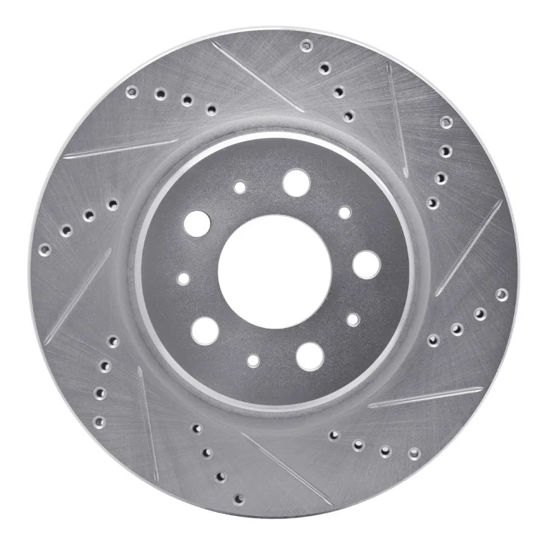 R1 Concepts 631-26002R, R1 17-25 Tesla Model 3 Front Right Drilled & Slotted Silver Brake Rotor