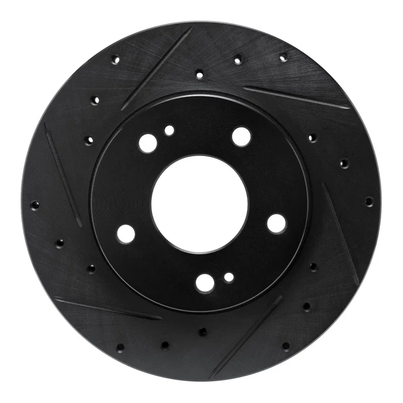 R1 Concepts 633-41001L, R1 98-98 Eagle TALON Front Left Drilled & Slotted Black Brake Rotor