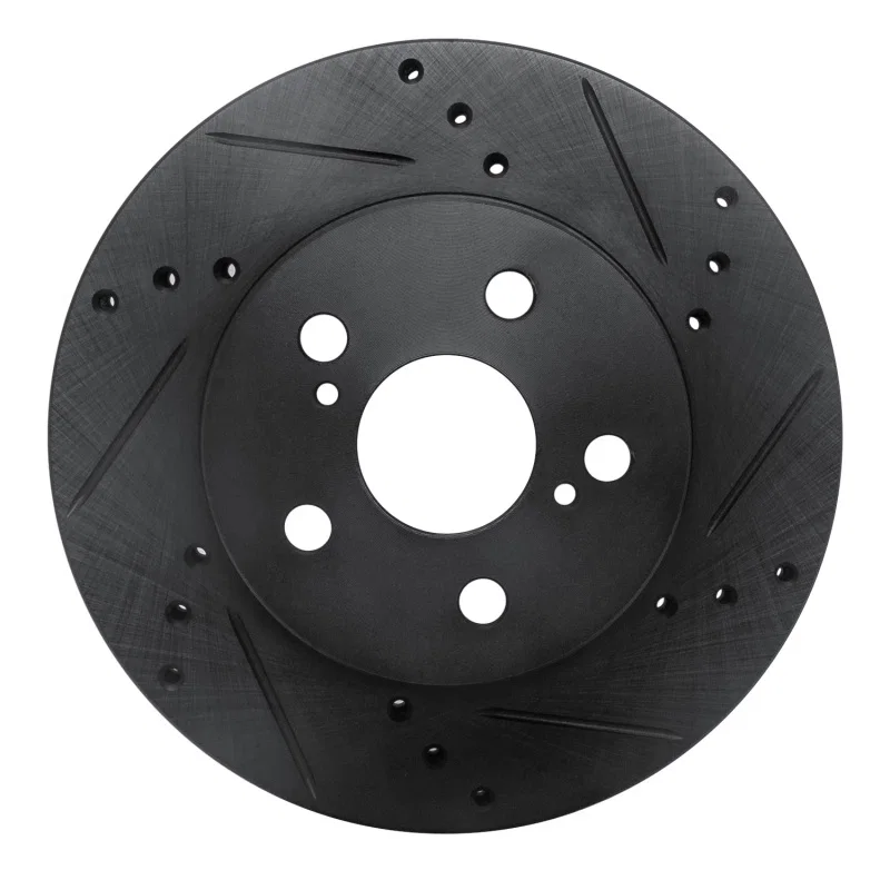 R1 Concepts 633-76151R, R1 16-22 Toyota Corolla (US/Canada) Front Right Drilled & Slotted Black Brake Rotor